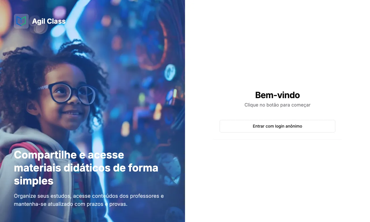 Agil Class — tela de login